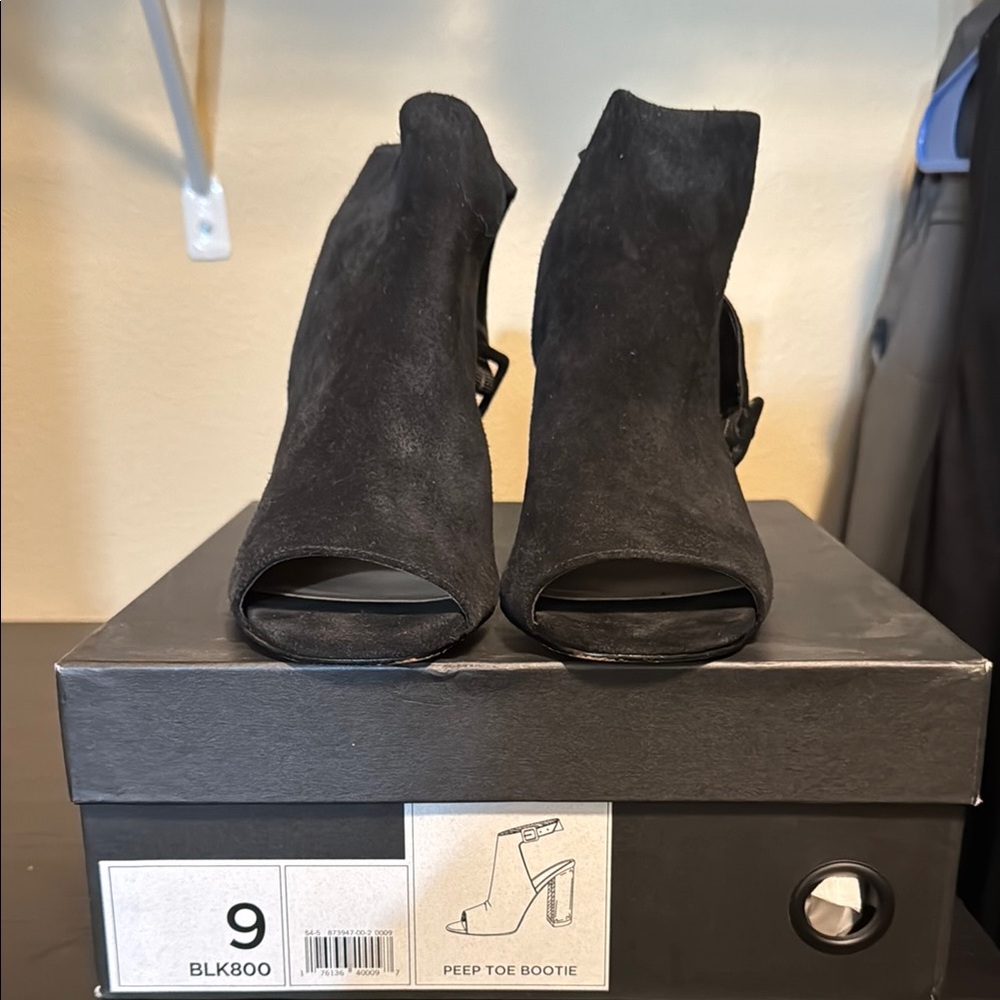 Black Peep Toe Bootie